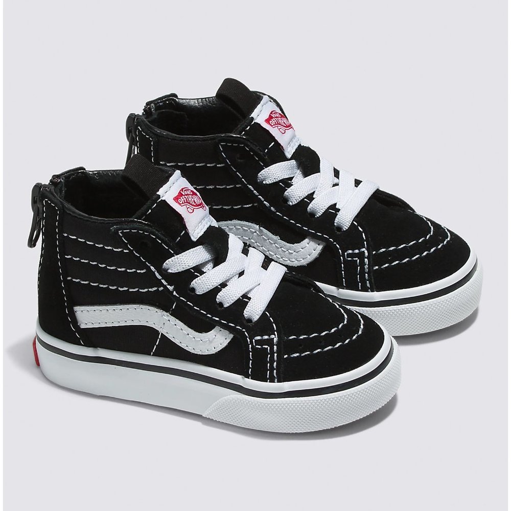 (New/NEVER WORN) Toddler Sk8-Hi Zip Vans; Sz 6; Black & White